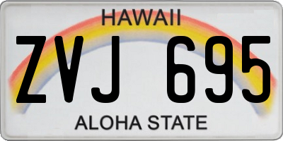 HI license plate ZVJ695