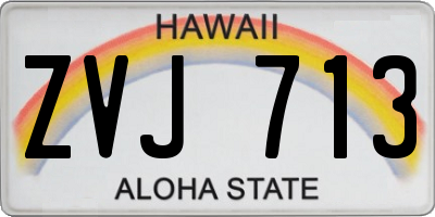 HI license plate ZVJ713