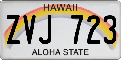 HI license plate ZVJ723