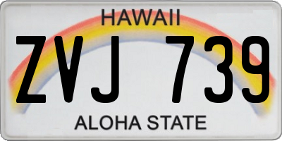 HI license plate ZVJ739