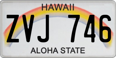 HI license plate ZVJ746