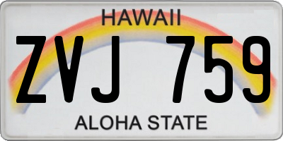 HI license plate ZVJ759
