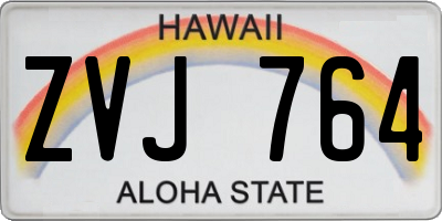 HI license plate ZVJ764