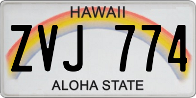 HI license plate ZVJ774
