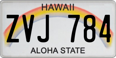 HI license plate ZVJ784