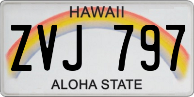 HI license plate ZVJ797