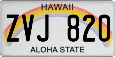 HI license plate ZVJ820