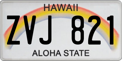 HI license plate ZVJ821