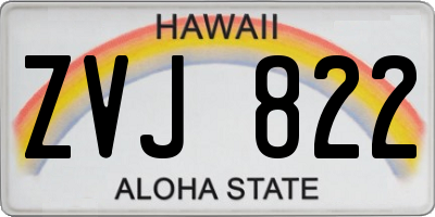 HI license plate ZVJ822