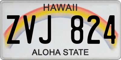 HI license plate ZVJ824