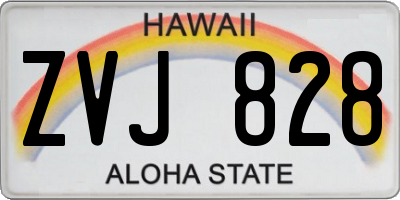 HI license plate ZVJ828