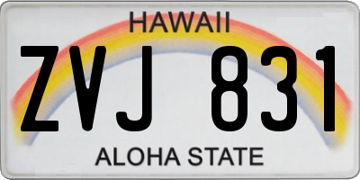 HI license plate ZVJ831