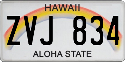 HI license plate ZVJ834