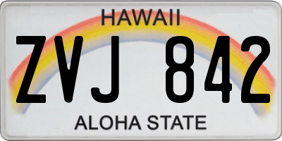 HI license plate ZVJ842