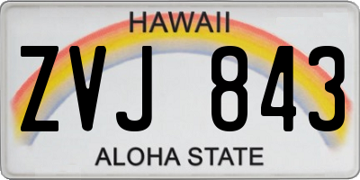 HI license plate ZVJ843