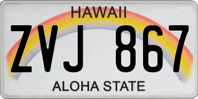 HI license plate ZVJ867