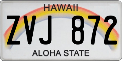 HI license plate ZVJ872