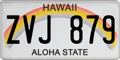 HI license plate ZVJ879