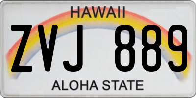 HI license plate ZVJ889