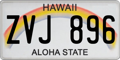 HI license plate ZVJ896