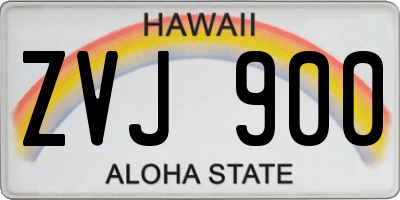 HI license plate ZVJ900