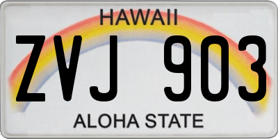 HI license plate ZVJ903