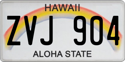 HI license plate ZVJ904