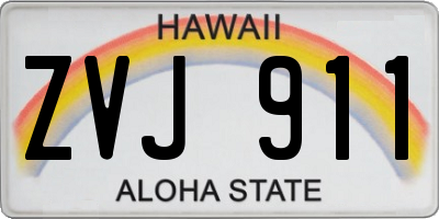 HI license plate ZVJ911