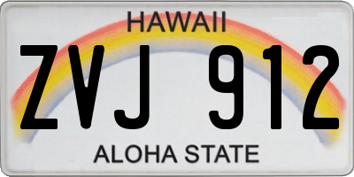 HI license plate ZVJ912