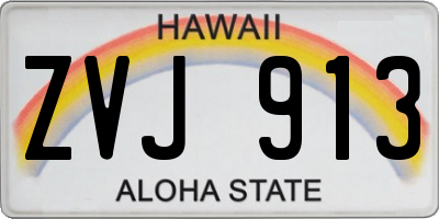 HI license plate ZVJ913