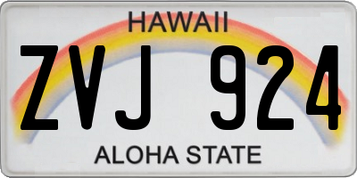 HI license plate ZVJ924