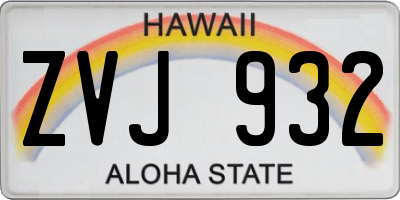 HI license plate ZVJ932