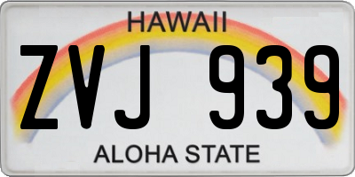 HI license plate ZVJ939