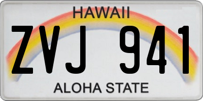 HI license plate ZVJ941