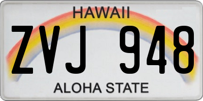 HI license plate ZVJ948