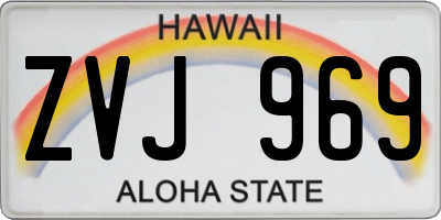 HI license plate ZVJ969