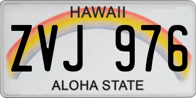 HI license plate ZVJ976