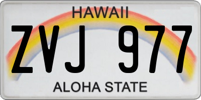 HI license plate ZVJ977