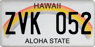 HI license plate ZVK052