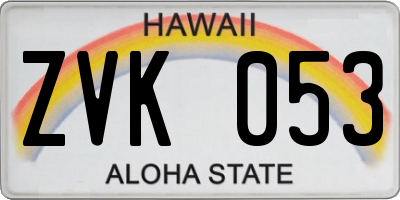 HI license plate ZVK053