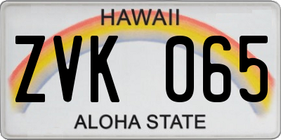 HI license plate ZVK065
