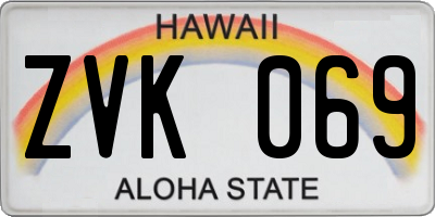 HI license plate ZVK069