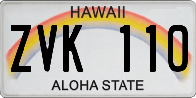 HI license plate ZVK110