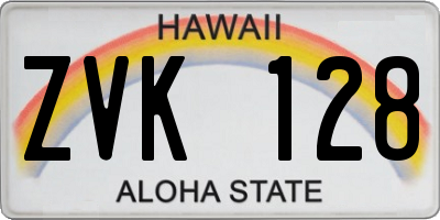 HI license plate ZVK128