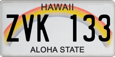 HI license plate ZVK133