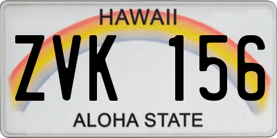 HI license plate ZVK156