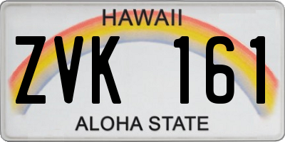 HI license plate ZVK161