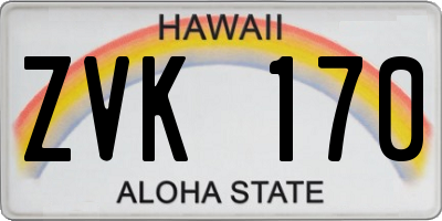 HI license plate ZVK170