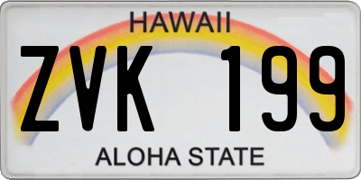 HI license plate ZVK199