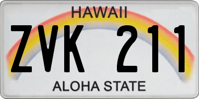 HI license plate ZVK211